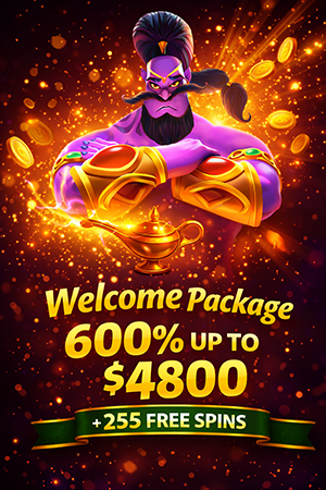 Welcome Package – 600% up to $4800 + 255 Free Spins (Australia only)